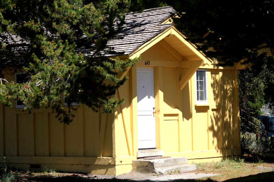 Lake Hotel, front of cabin (1)
