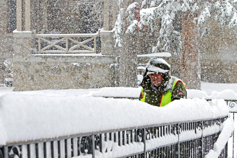 Shoveling snow at Mammoth