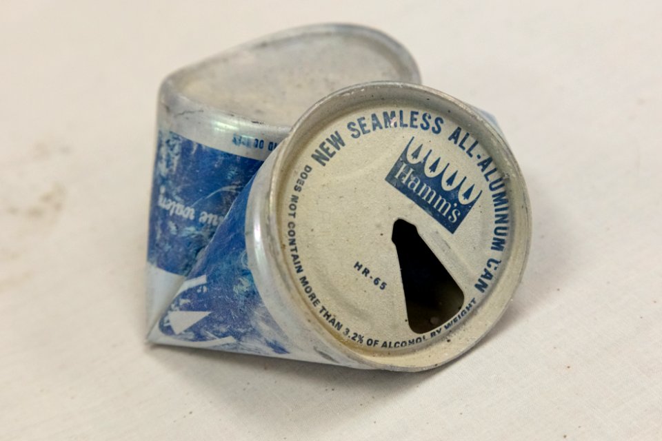 Ear Spring ejecta - Hamm's beer can