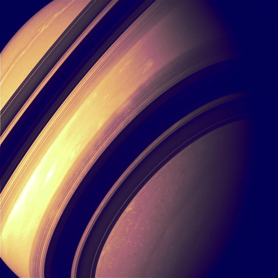 Rings of Saturn.  False Colour.