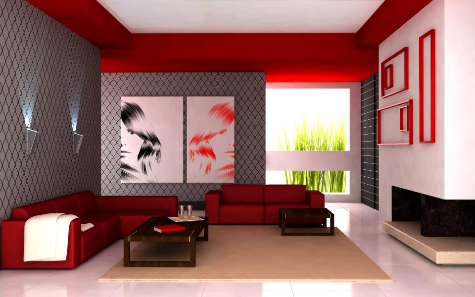 White interior design furniture