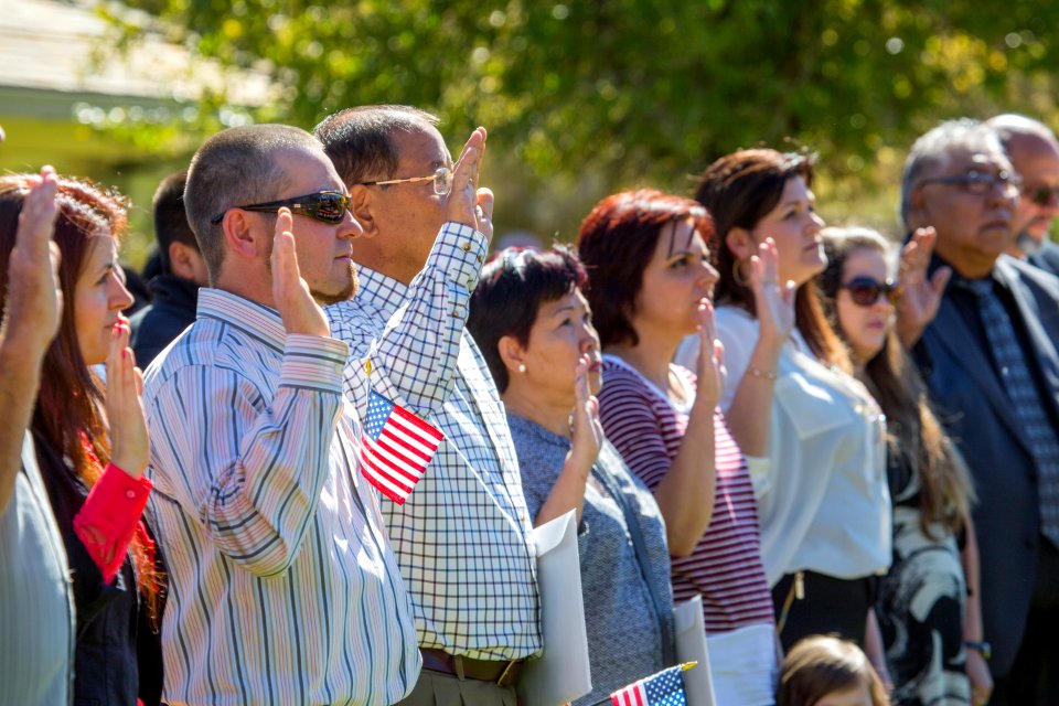 Petitioners taking the oath of citizenship