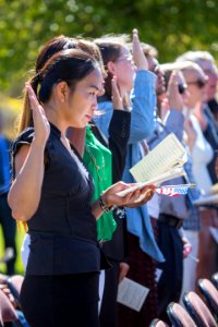 Petitioners taking the oath of citizenship