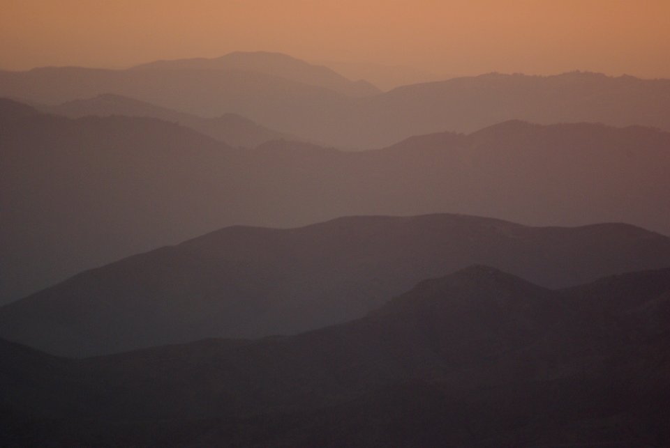Smokey sunset from Caliente Peak -09 photo