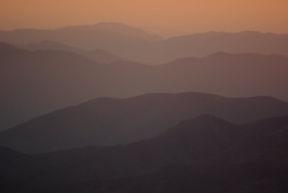 Smokey sunset from Caliente Peak -09