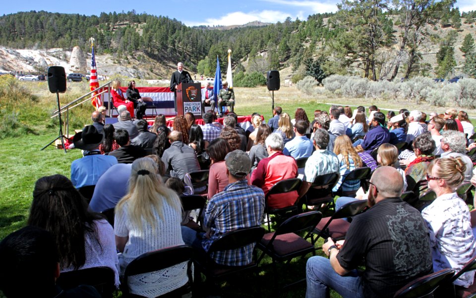 Naturalization ceremony in Mammoth Hot Springs