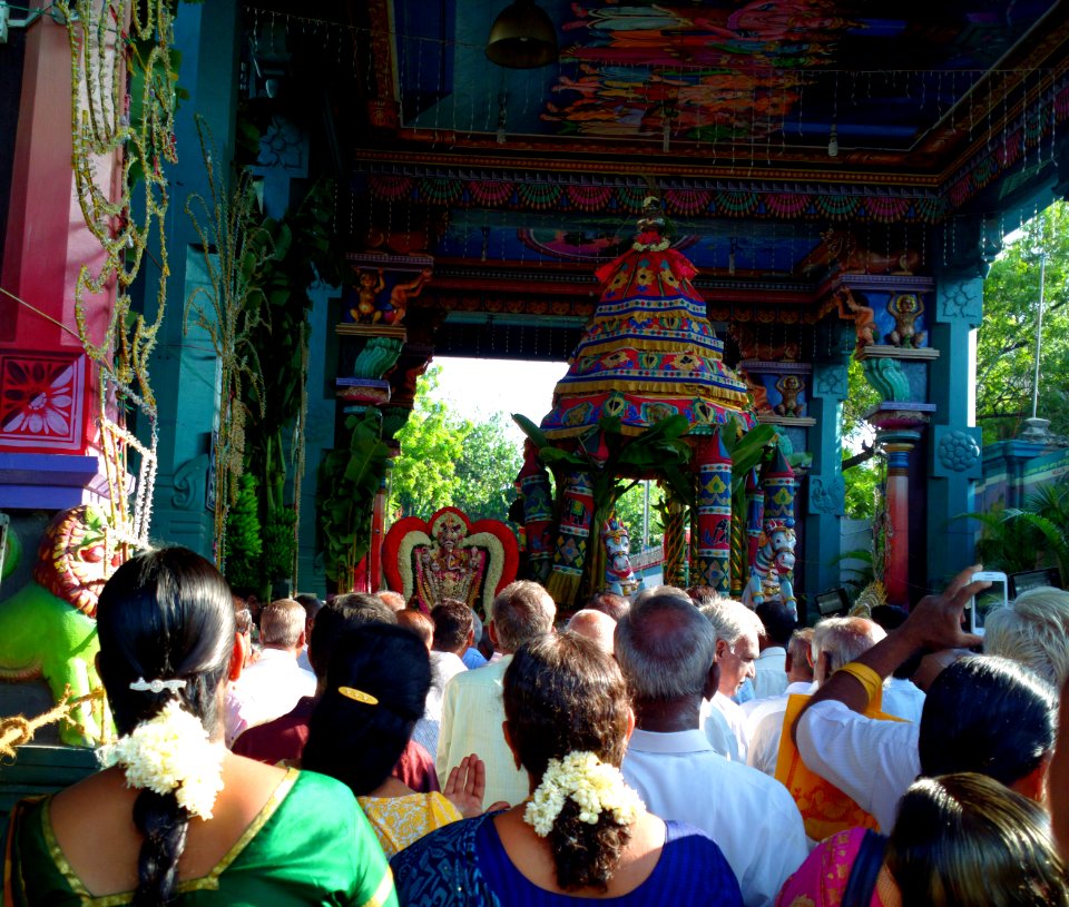 Gold clad Ganesh Idol Ganesh Chaturthi procession photo