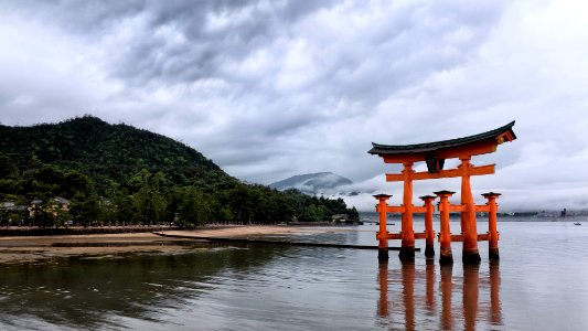 Itsukushima Shrine torii gate photo