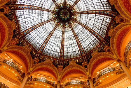 Ceiling of the Galeries Lafayette department store. photo