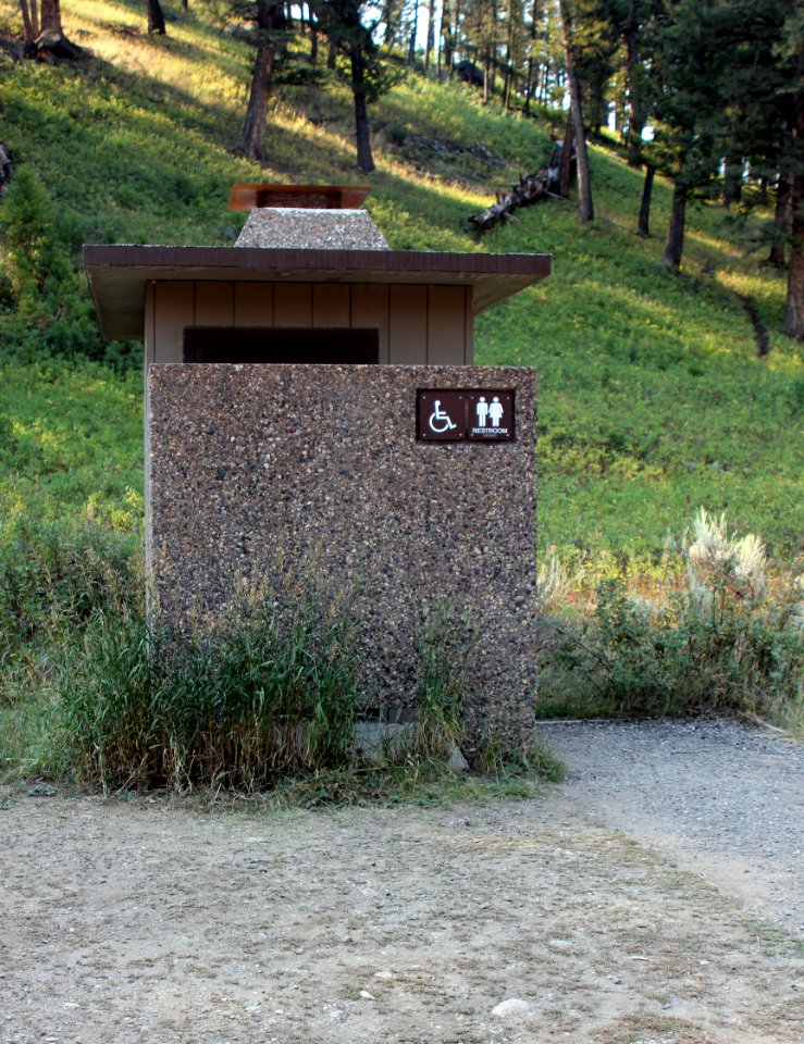 Slough Creek Campground vault toilet