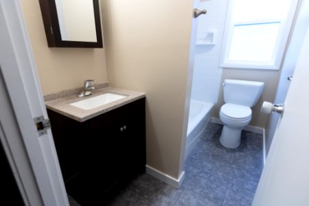 Seasonal employee housing bathroom after renovation