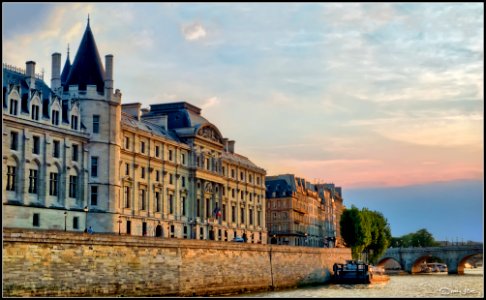 Sunset on the Seine, Paris photo