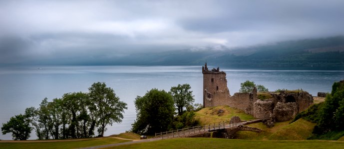 Urquhart Castle, on the shore of Loch Ness, Scotland photo