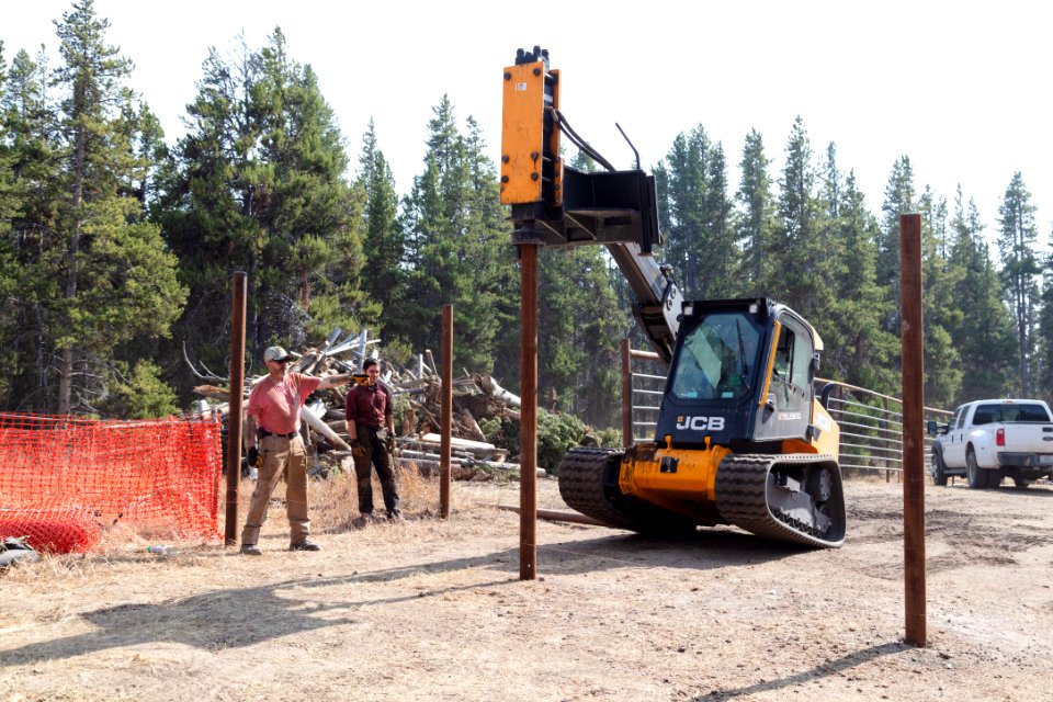 Canyon Corral volunteer project: driving posts