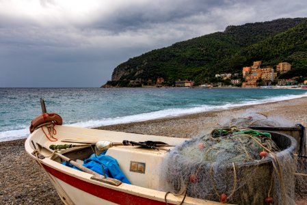 The beach at Noli, Italy photo