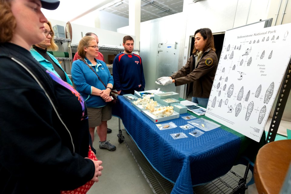 Curatorial intern, Ty, gives a public tour of the museum collection at Heitage and Research Center
