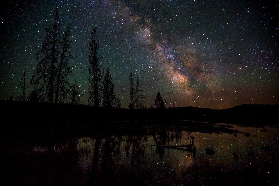 Pond and Milky Way, Firehole Lake Drive photo