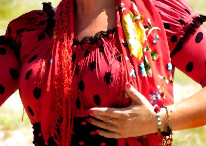 BORDERLAND FESTIVAL 2019 - Coronado National Memorial -47 - Juliana Thomas of Maha Via Flamenco - PHOTOSHOP WATERCOLOR