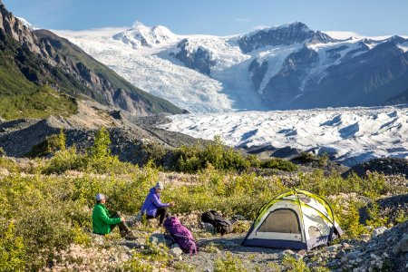 Camping along the Root Glacier photo