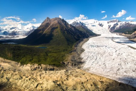 Donoho Peak and the confluence of the Kennicott and Root glaciers photo