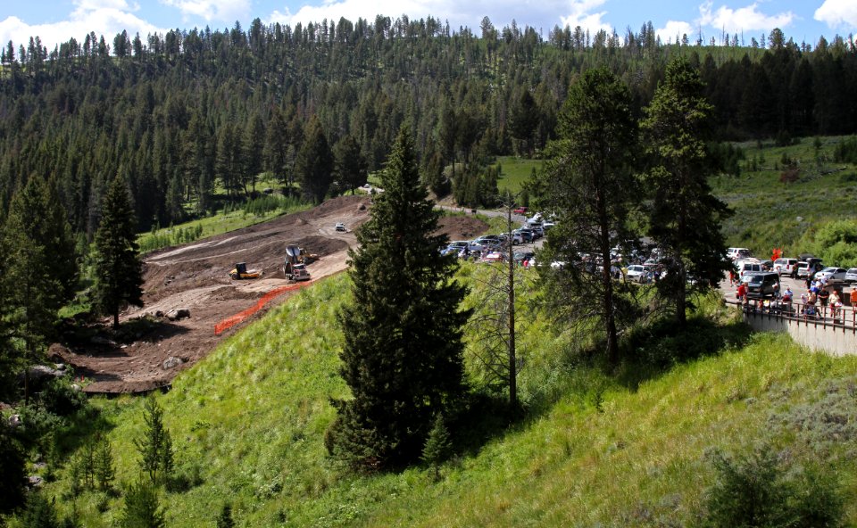 Road construction near Tower Fall