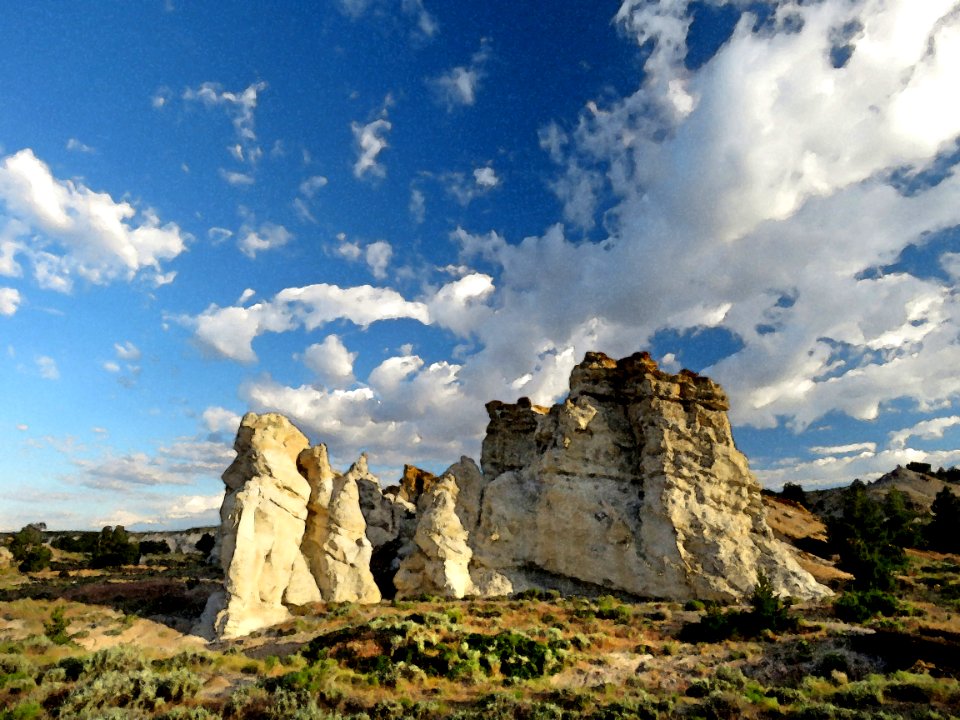 CASTLE GARDEN ROCK ART SITE (7-15-2019) fremont co, wy, PHOTOSHOP WATERCOLOR (1)