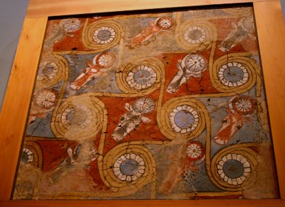 Bucrania Ceiling Paintingfrom the Palace of Amenhotep III, Dynasty 18, ca 1390-1353 B.C.,  from Thebes, Egypt, Metropolitan Museum of Art, New York, 2009
