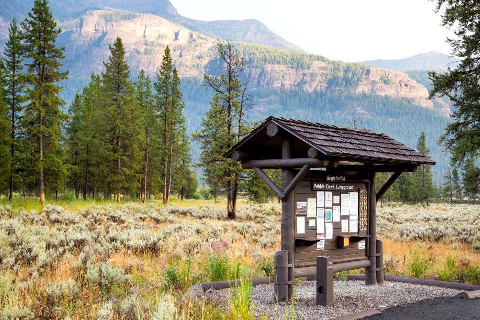 Registration board at the Pebble Creek Campground