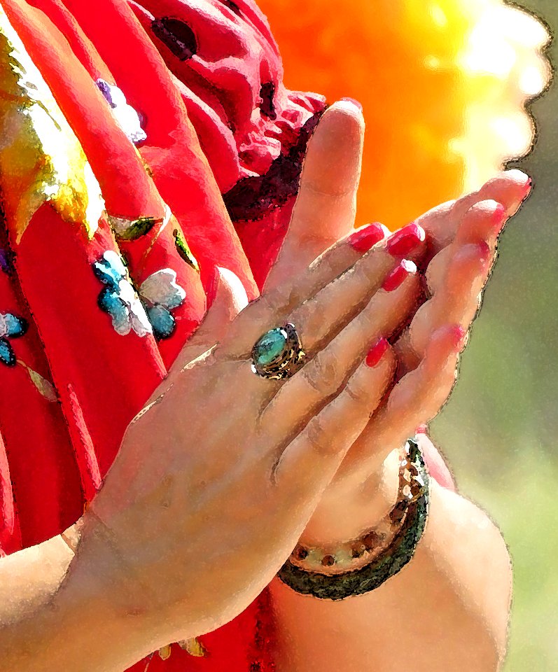 BORDERLAND FESTIVAL 2019 - Coronado National Memorial -48 - Juliana Thomas of Maha Via Flamenco - PHOTOSHOP WATERCOLOR