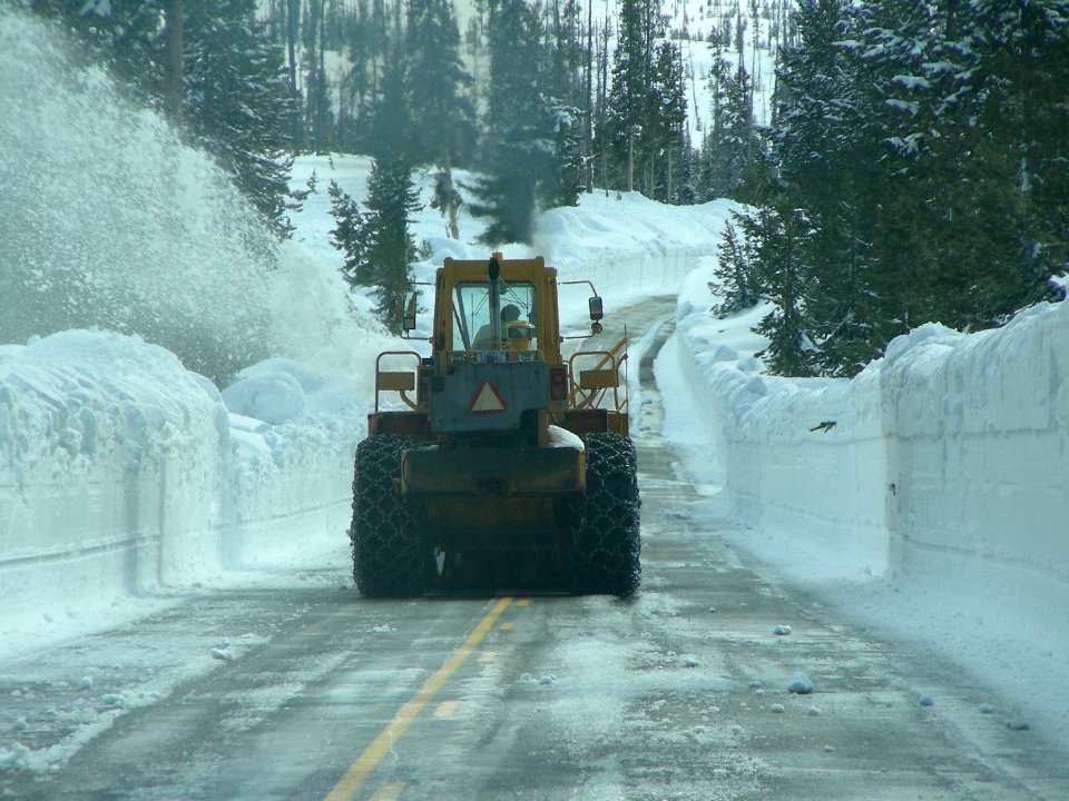 J. Taylor cleaning the road between Lewis Campground and Lewis River