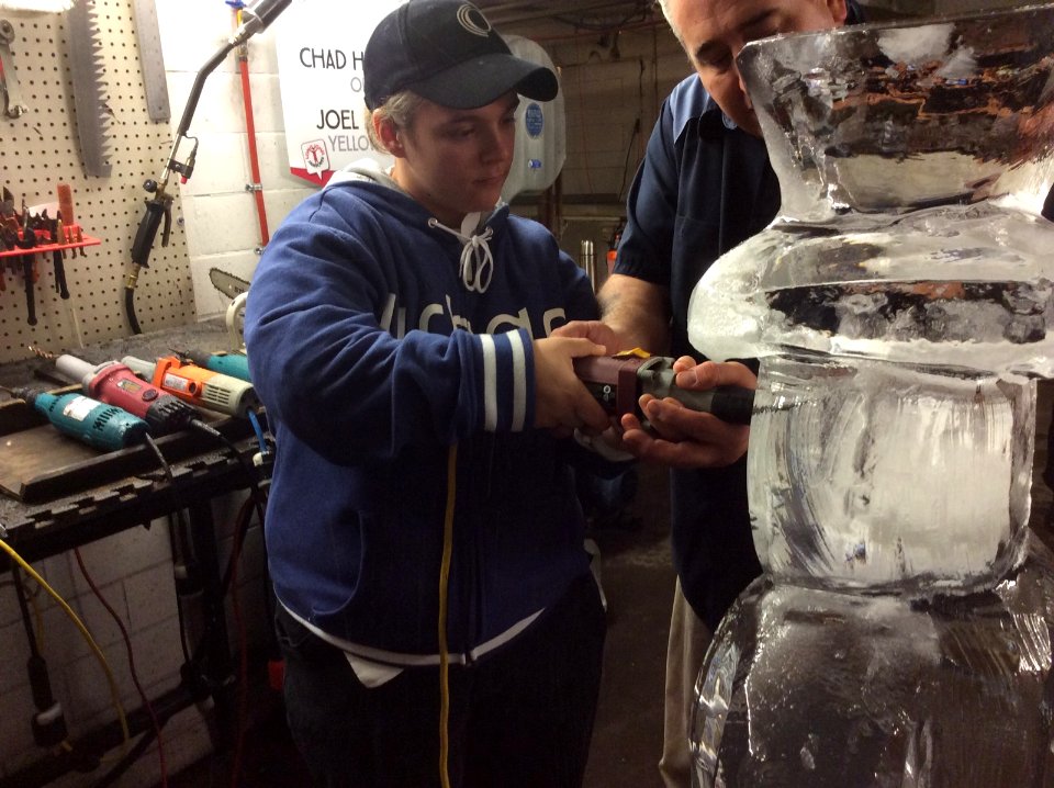 Ice carving