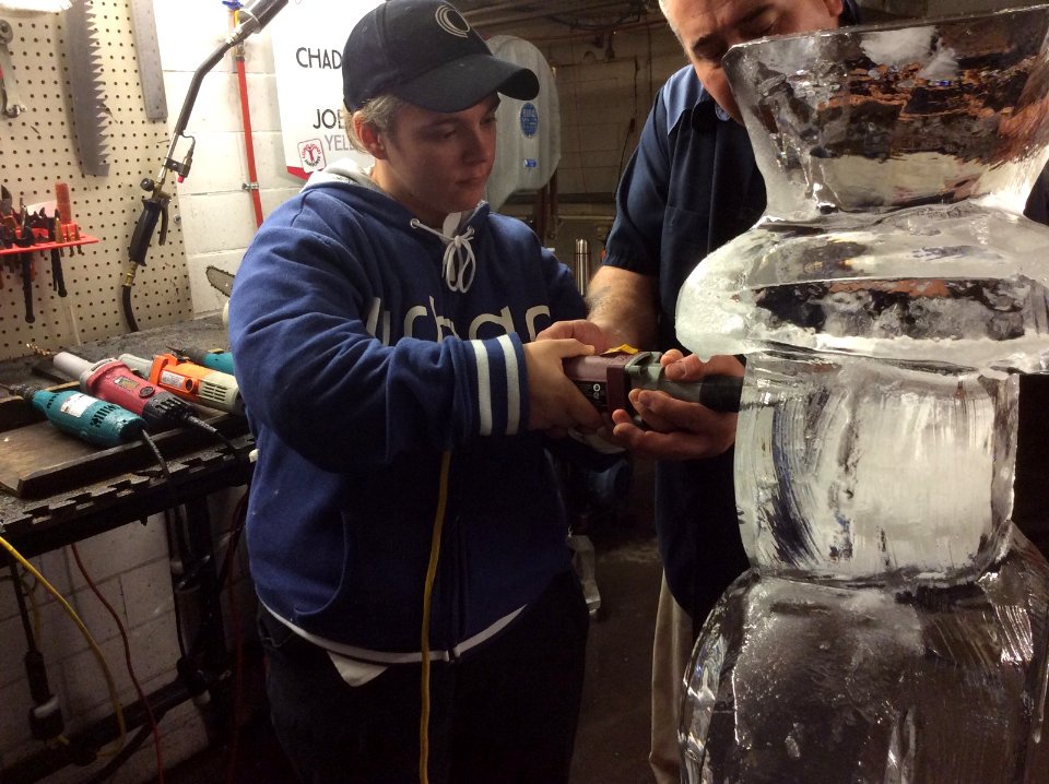 Ice carving