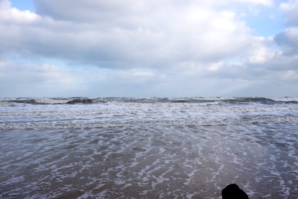 Waves crashing on Balmedie Beach