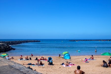Playa de las Américas Beach, Tenerife in front of Clear Blue Sky photo