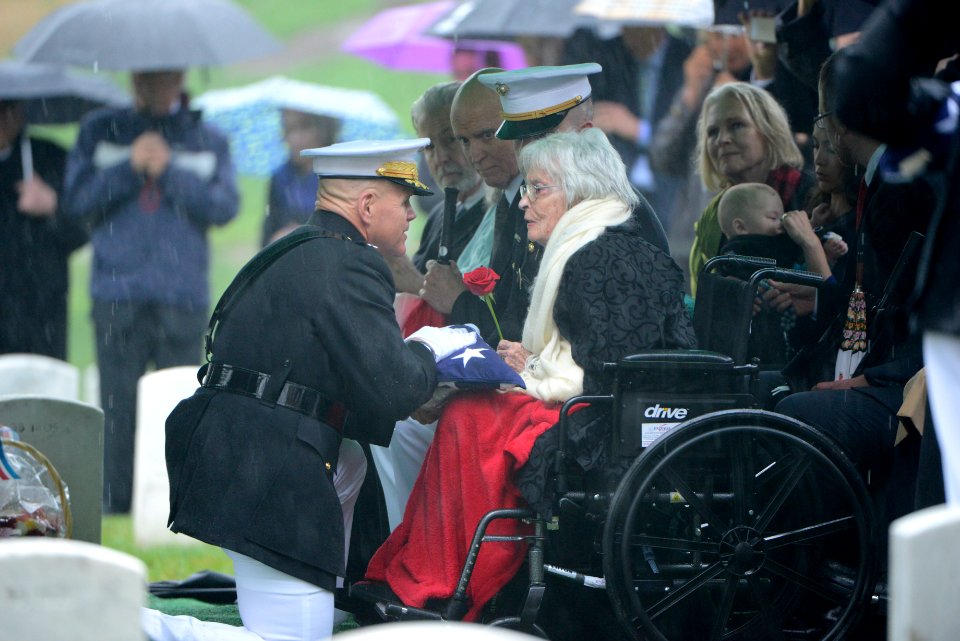 The graveside service for John Glenn takes place in Arlington National Cemetery