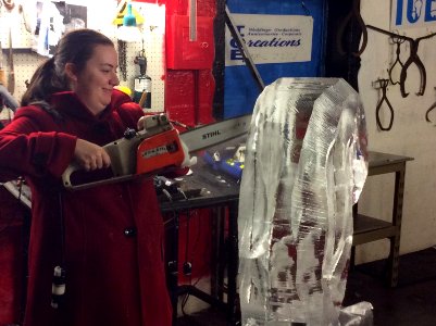 Ice carving, day 1