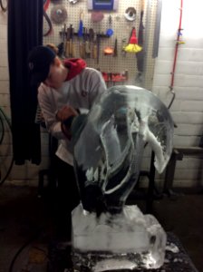 Ice carving, day 1