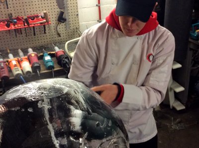 Ice carving, day 1