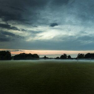 Goal grass field photo