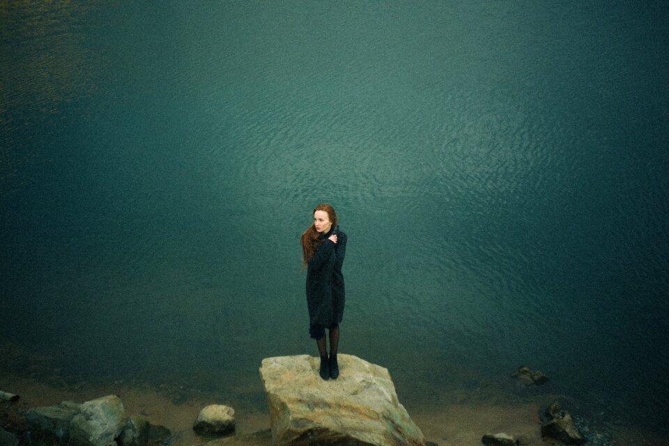 Water woman standing portrait