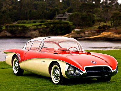 Buick Centurion Concept de 1956 con cámara trasera y pantalla en salpicadero para reemplazar  retrovisores.