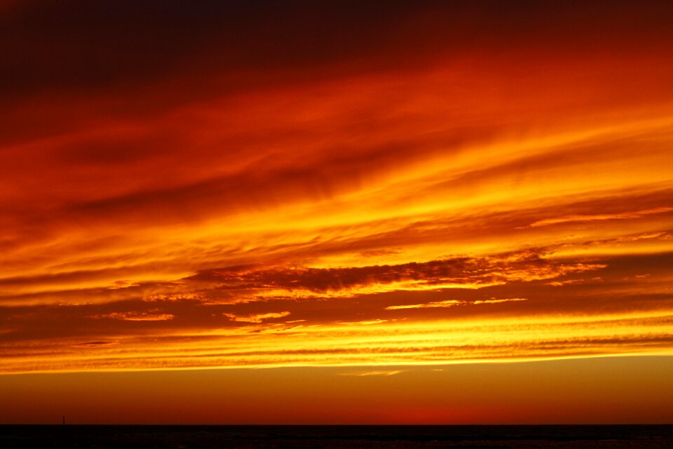 Cloud sunset light red sun