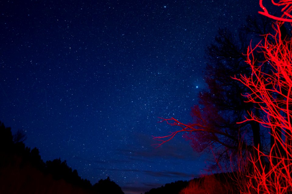 Pecos River Dark sky-meteor-Horizontal