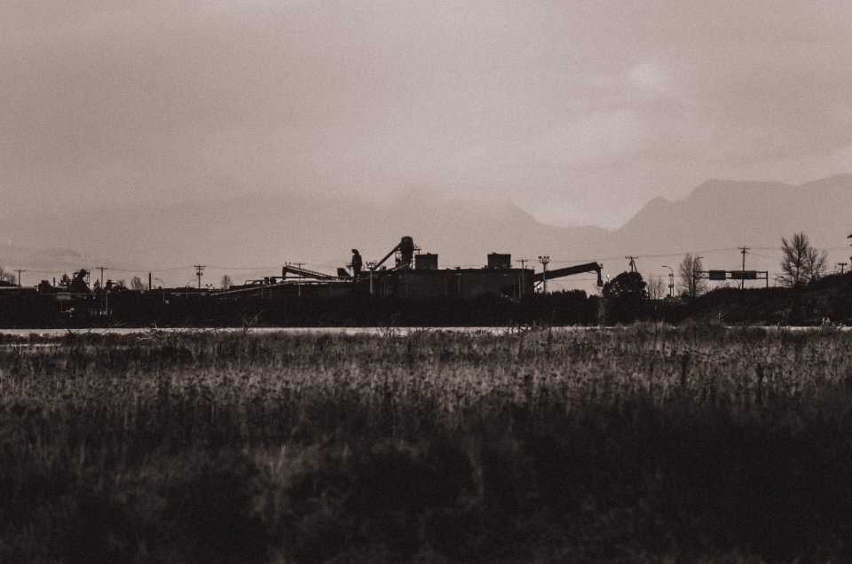 The mill viewed from the nanaimo river estuary