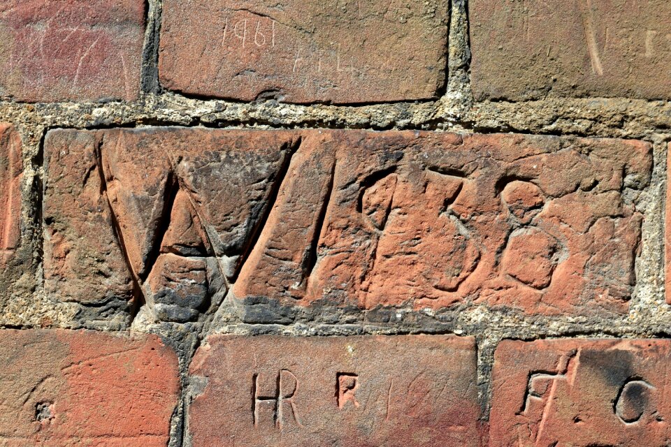 Plaster cement writing