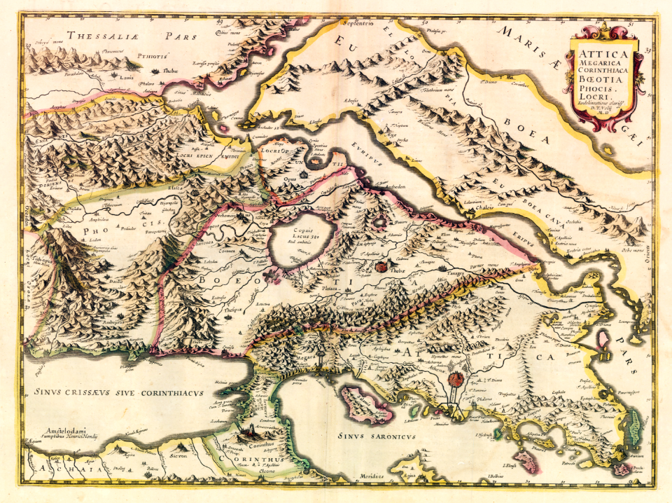 Map of Attica, 1639 (Hondius)