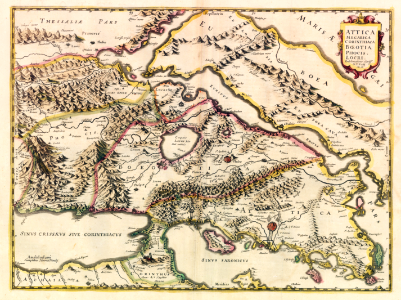 Map of Attica, 1639 (Hondius)
