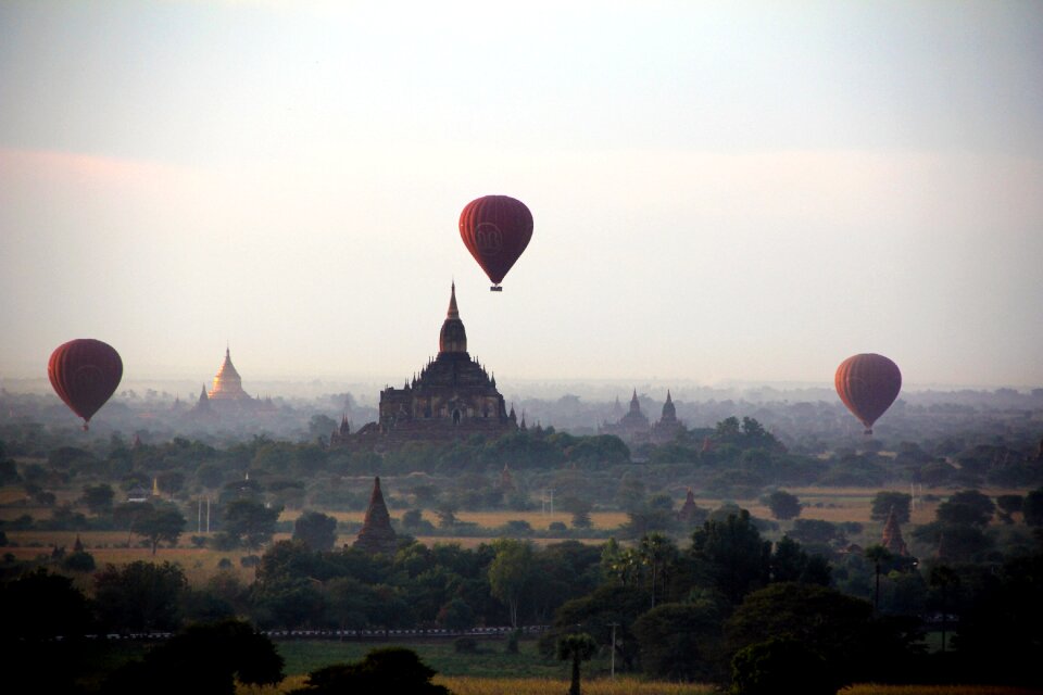 Balloon hot air balloon ride pagoda