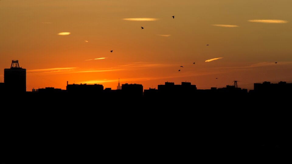 Sunset moscow russia photo