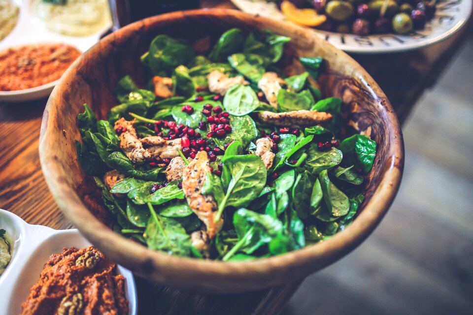 Wooden bowl chicken